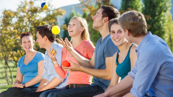 Students at TUM Campus Garching