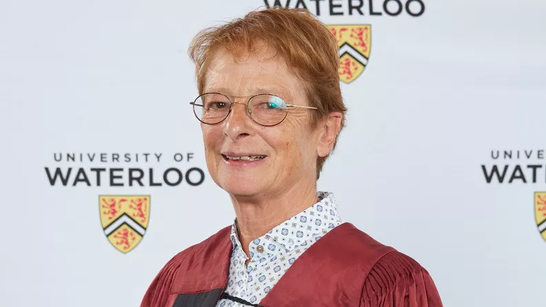 Claudia Klüppelberg receives an honorary doctorate, Doctor of Mathematics, from Waterloo University in Canada. Photo: Bruce Ladouceur