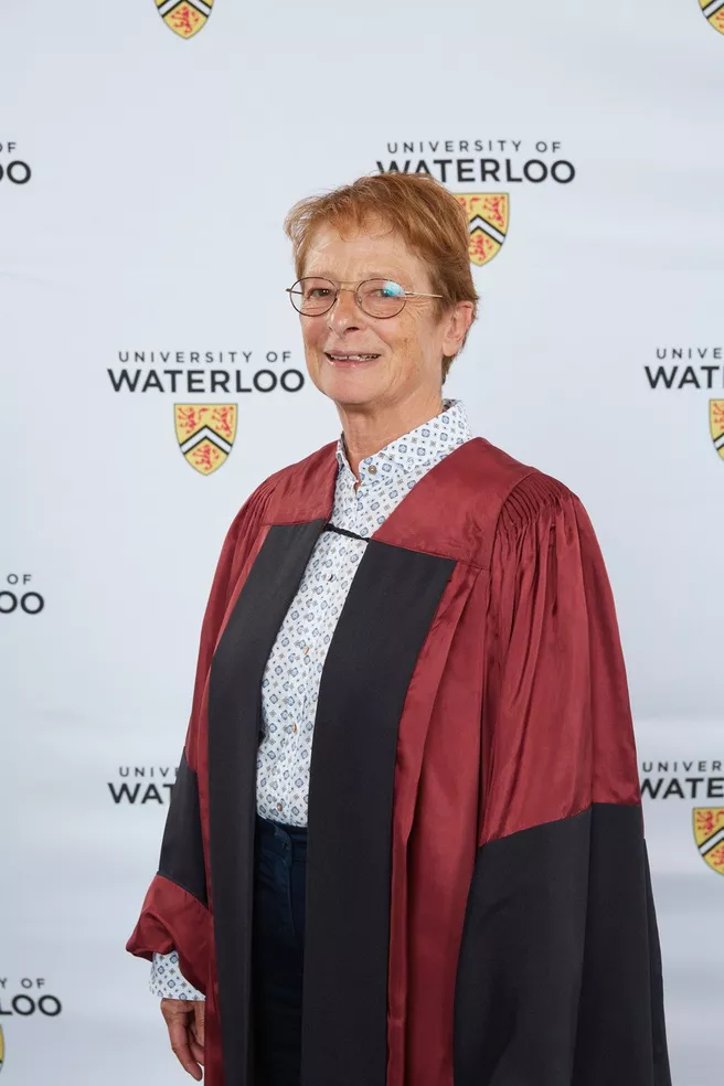 Claudia Klüppelberg receives an honorary doctorate, Doctor of Mathematics, from Waterloo University in Canada. Photo: Bruce Ladouceur