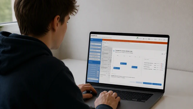 Person Using a Laptop With StudyPlanner