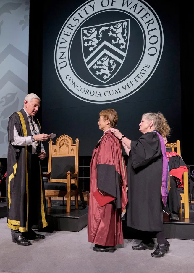 Waterloo University awards Claudia Klüppelberg an honorary doctorate Oct. 21, 2022 Photo by Bruce Ladouceur.