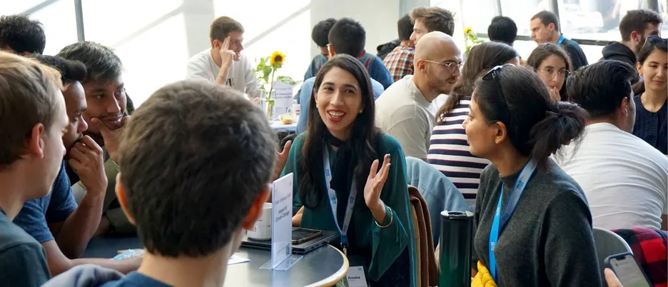 Students at the Green Language Café in the context of the first TUM Sustainability Day 2022