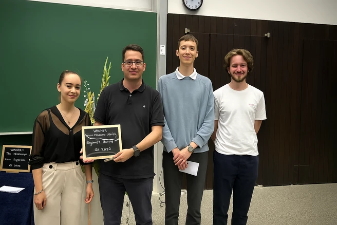 Louna Zaragoza-Daumas, awardee Prof. Robert König, Ismaël Brunet Pac und Luk Heine